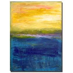 Michelle Calkins 'Gold and Pink Abstract' Canvas Art Trademark Fine Art Canvas
