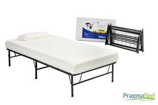 Pragma Quad Fold Bed Frame Twin size with 6 inch Memory Foam Mattress Mattresses