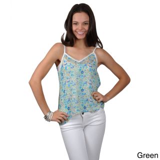 Journee Collection Journee Collection Juniors Lightweight Sleeveless Top With Solid Print Green Size M (5  7)