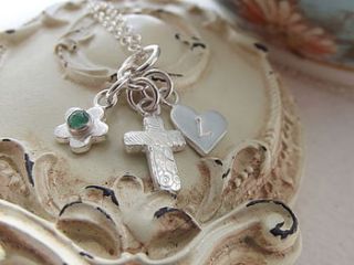 personalised birthstone christening necklace by lucy kemp jewellery