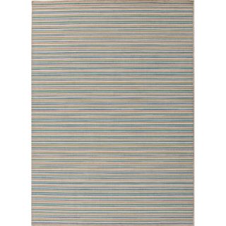 Handmade Flat Weave Stripe Pattern Light Blue Rug (4 X 6)