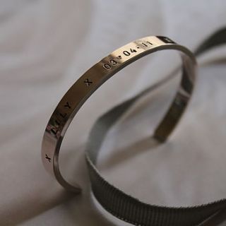 personalised slim cuff by posh totty designs boutique