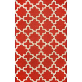 Nuloom Hand tufted Moroccan Trellis Wool Red Rug (7 6 X 9 6)