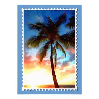 Palm Tree Sunset Stamp Announcement