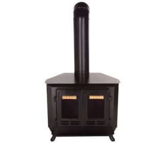 Franklin Freestanding Portable Fireplace with Fuel & Screen —