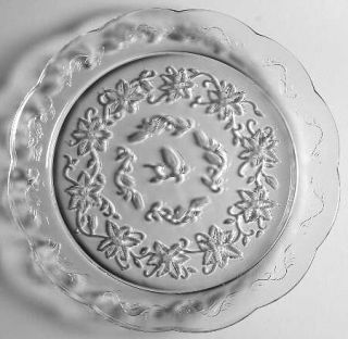 Princess House Crystal Fantasia Dinner Plate   Clear,Pressed Dinnerware,Floral D