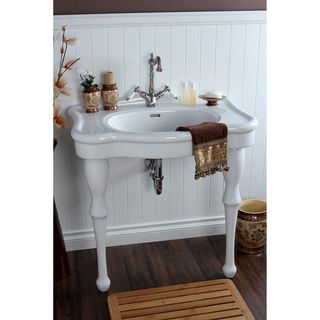 Vintage 32 inch For Single hole Wall Mount Pedestal Bathroom Sink Vanity