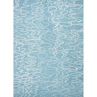 Hand tufted Contemporary Abstract Pattern Blue Rug (2 X 3)