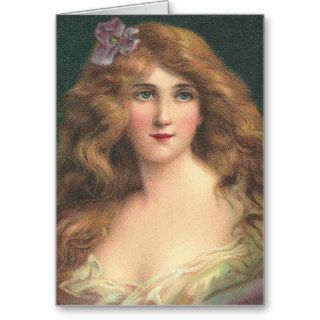 Vintage Victorian Woman Portrait Card