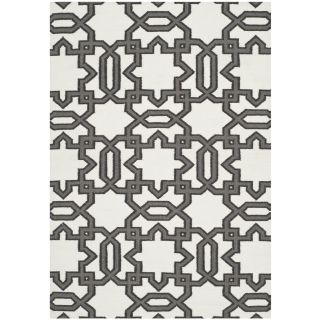 Transitional Safavieh Handwoven Moroccan Dhurrie Ivory/ Gray Wool Rug (8 X 10)