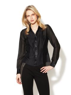 Alison Silk Pintucked Blouse by Elie Tahari