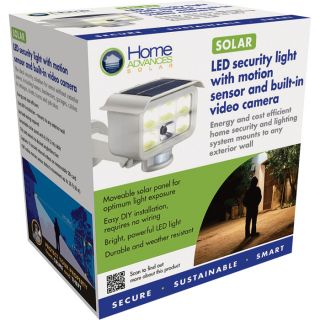 Home Advances Solar LED Light with Motion Sensor and Video Camera  Security Camera Lights
