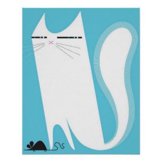 Cat catching mouse posters