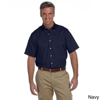 Van Heusen Mens Short sleeve Wrinkle resistant Oxford Navy Size XXL