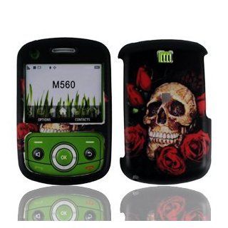 For Samsung Reclaim M560 Accessory   Red Rose Skull Design Hard Case Protector Cover Cell Phones & Accessories