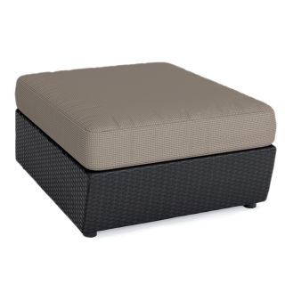 Corliving Seattle Textured Black Weave Patio Ottoman