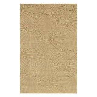 Hand loomed Gold Abstract Pattern Wool Rug (5 X 8)