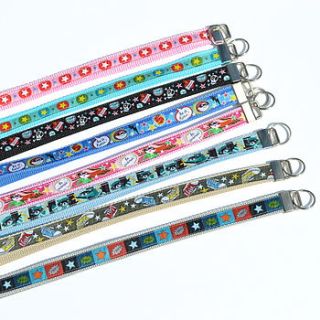 patterned key chain / lanyard 'kids' by frogs+sprogs