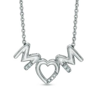 Diamond Accent MOM Necklace in Sterling Silver   Zales