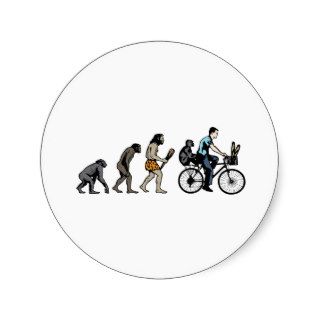 Monkey On Bike Round Sticker