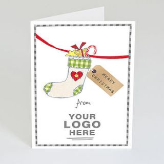 personalised business christmas stocking card by violet pickles