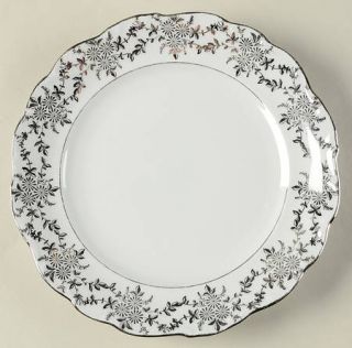 Bavarian Crest Romance Salad Plate, Fine China Dinnerware   Platinum Trim,Floral