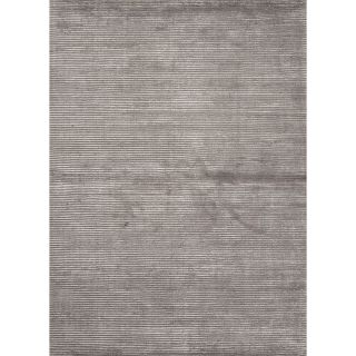 Hand loomed Solid Grey Wool/ Silk Rug (9 X 12)