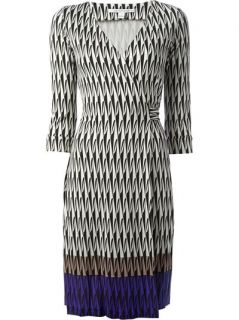 Diane Von Furstenberg Stylised Harlequin Check Wrap Dress   Gaudenzi