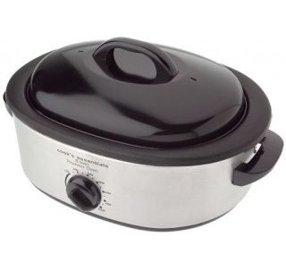 CooksEssentials 6 qt Nonstick Stainless Steel Roaster Oven —