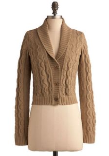 Taupe of the Line Cardigan  Mod Retro Vintage Sweaters