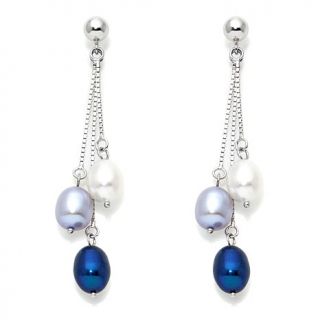 Imperial Pearls Multicolored Cultured Freshwater Pearl 3 Drop Earrings