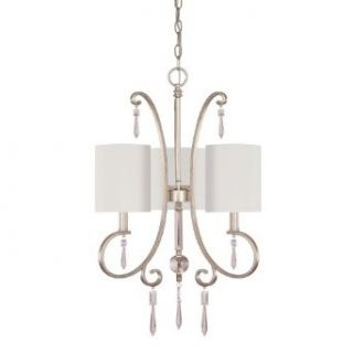 Capital Lighting 4463WG 565 CR Simone 3 Light Chandelier, Winter Gold Finish with Decorative Fabric Shades and Clear Crystal Accents    