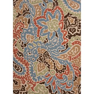 Hand hooked Indoor/ Outdoor Abstract Multicolored Area Rug (36 X 56)