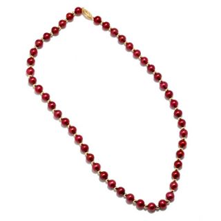 0mm Cranberry Cultured Freshwater Pearl and 14K Gold Bead