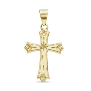Starburst Cross Necklace Charm in 14K Gold   Zales