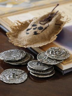 handmade pewter pirate coins by cocoa dodo