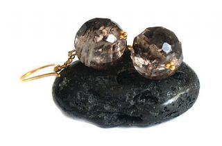 black rutilated quartz dangle earrings by prisha jewels