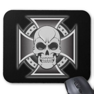 Skull & Iron Cross Vector Drawing Mouse Pad