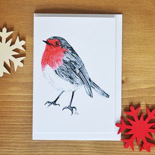 set of 10 rocking robin christmas cards by ella johnston art and illustration