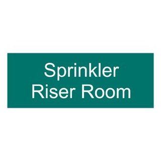 Sprinkler Riser Room Engraved Sign EGRE 566 WHTonGreen Wayfinding  Business And Store Signs 