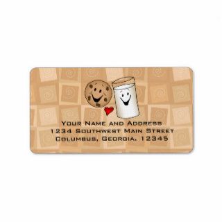 Cool Cookies and Milk Friends Cartoon Address Labe Personalized Address Labels