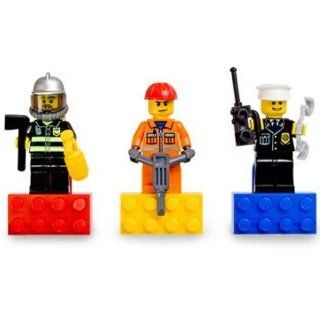 LEGO City Hero Magnet Fireman, Contruction Worker, Police Man Toys & Games