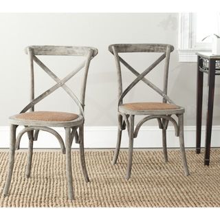 Safavieh Franklin X back Distressed Colonial Grey Oak Chairs (set Of 2)