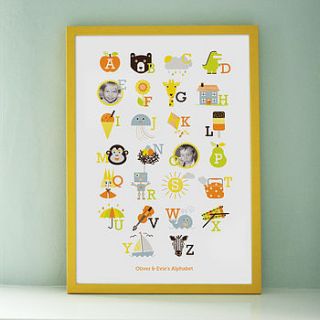 personalised alphabet chart print by free your photos