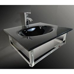 Kokols Stainless Steel Tempered Glass Bathroom Vessel Sink And Faucet Black Size Single Vanities