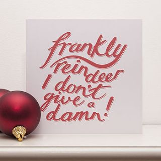 frankly reindeer christmas card by typaprint