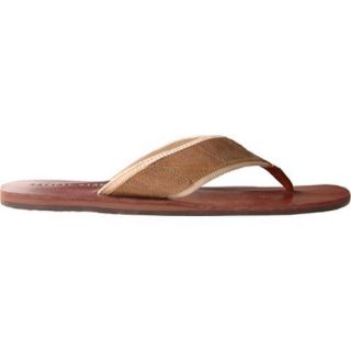 Men's Casual Barn CBS0032 Brown Leather Canvas Casual Barn Sandals