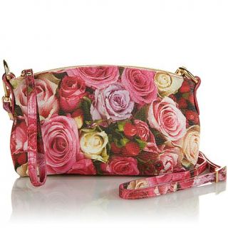 Clever Carriage Company Digital Print Rose Design Leather Clutch