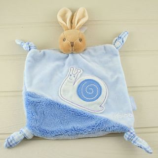 rabbit with snail baby comforter by snuggle feet