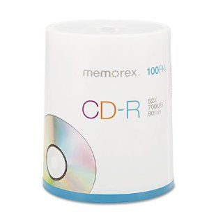 Memorex   CD R Discs, 700MB/80min, 52x, Spindle, Silver, 100/Pack   Sold As 1 Pack   Economical, versatile media. Electronics